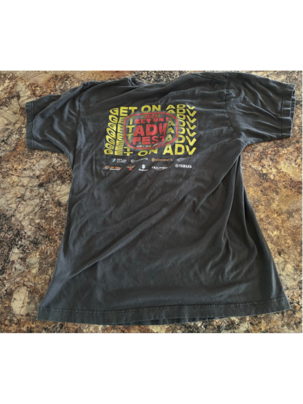 2024 Get On ADV Fest RevZilla Motorcycle Graphic T-Shirt Black Large
